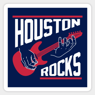 Houston Rocks Air Guitar - Navy Sticker